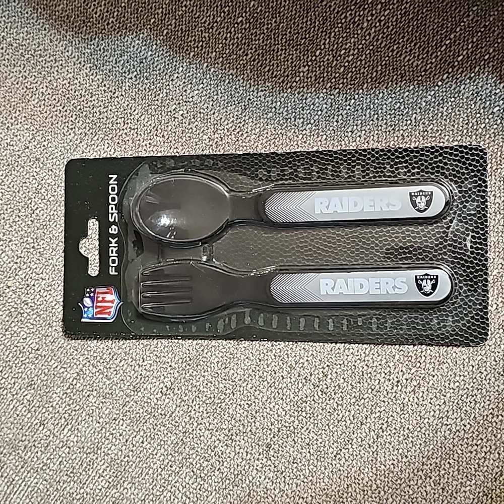 NFL Football Raiders Baby Fork & Spoon Set